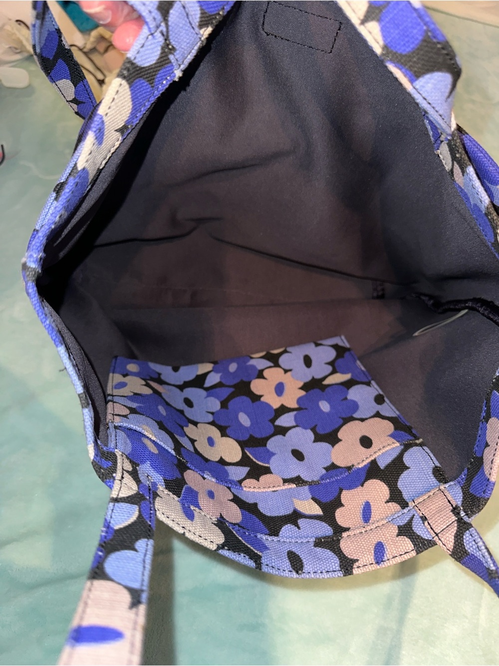 kate spade On Purpose Blue and Pink Floral Bow Tote - Picture 4 of 4